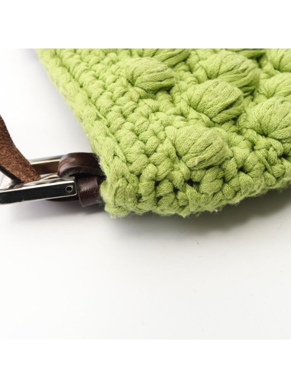 ★SOLD★ Fendi Shoulder Bag Mamma Baguette Green Canvas Leather - Picture 9 of 12